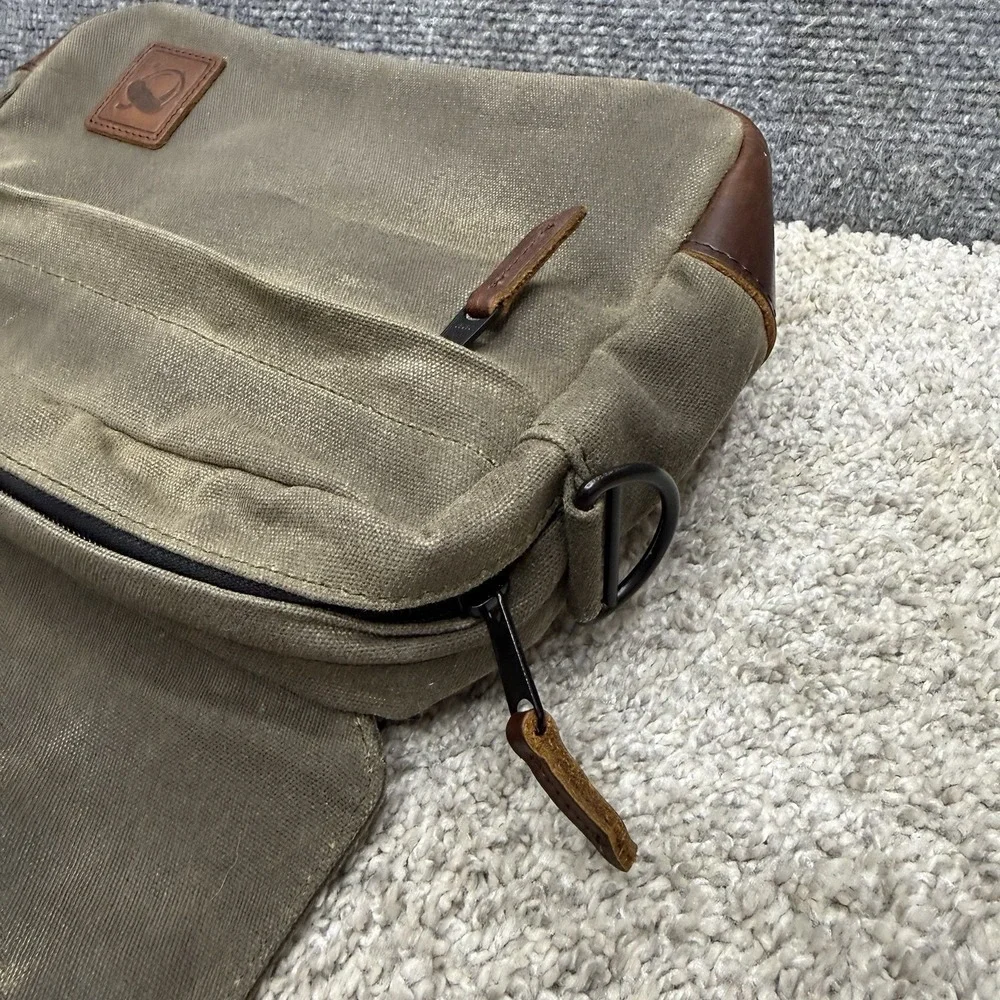 NutSac Canvas Messenger Bag distressed w/ Patch and no shoulder strap